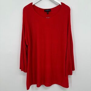 Lane Bryant Sweater Pullover Size 18 20‎ Stretch Knit Long Bell Sleeves New Red